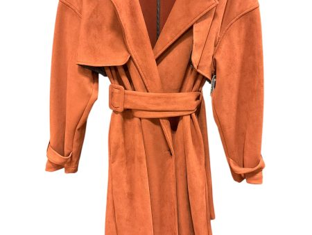 Coat Trench Coat By Shein In Orange, Size: S Sale