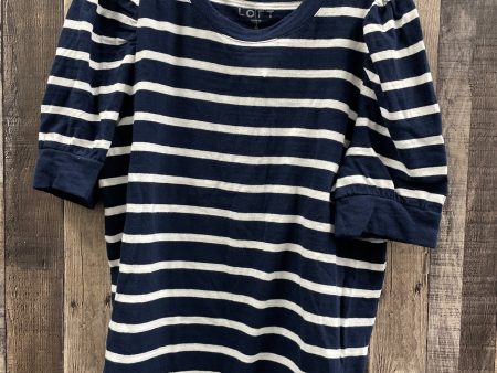 Top Short Sleeve By Loft In Striped Pattern, Size: L Sale