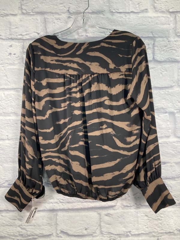 Blouse Long Sleeve By Evereve In Animal Print, Size: S For Discount