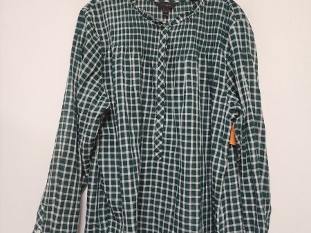 Top Long Sleeve By J. Crew In Plaid Pattern, Size: Xl For Cheap