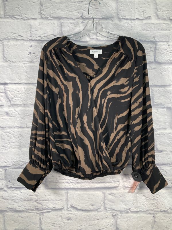 Blouse Long Sleeve By Evereve In Animal Print, Size: S For Discount