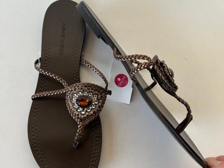 Sandals Flip Flops By Nine West In Brown, Size: 7.5 Supply