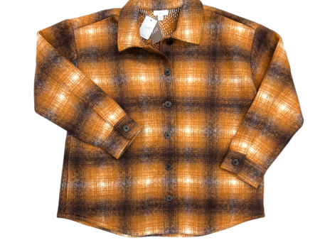 Jacket Shirt By J. Jill In Brown & Orange, Size: Lp Online