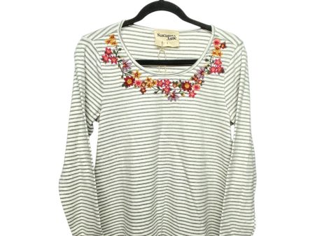 Top Long Sleeve By Savanna Jane In Striped Pattern, Size: S Discount