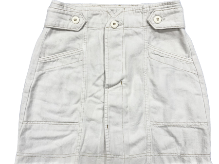 Skirt Mini & Short By Free People In Cream Denim, Size: 6 For Sale