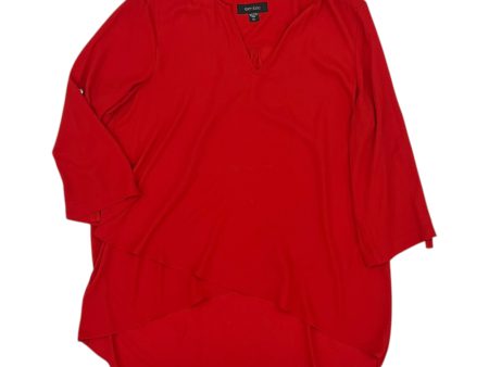 Blouse 3 4 Sleeve By Karen Kane In Red, Size:Xl Discount