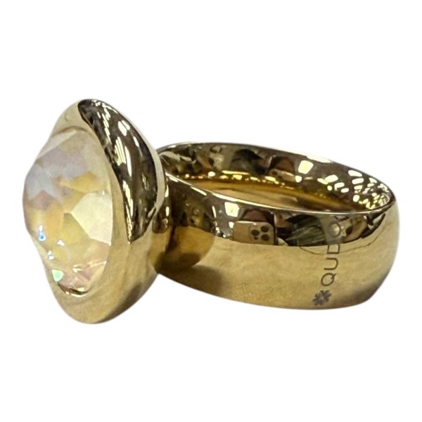 RING STATEMENT by  Qudo In GOLD, Size: 8.5 For Discount