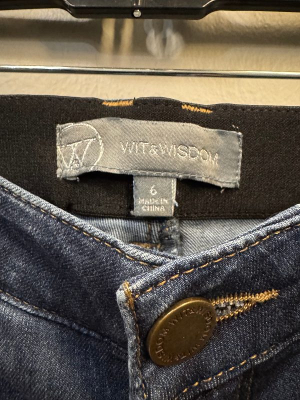 Jeans Straight By Wit & Wisdom In Blue Denim, Size: 6 Online now