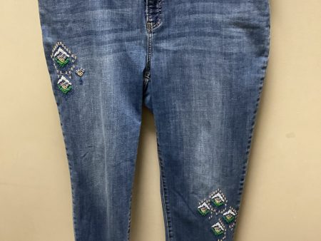 Jeans Skinny By Chicos In Blue Denim, Size: 16 For Sale