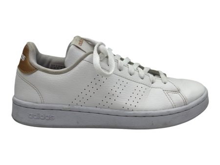 SHOES SNEAKERS by ADIDAS In GOLD & WHITE, Size: 8 Fashion