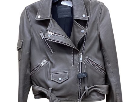 Jacket Leather By All Saints In Grey, Size: 2 Discount