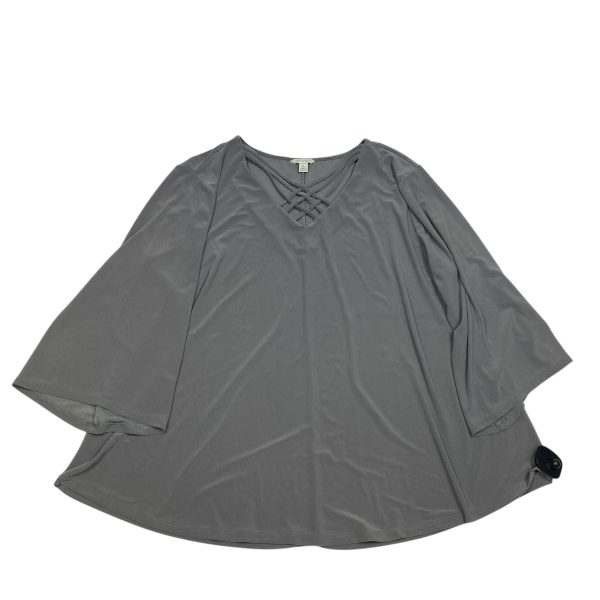 Top 3 4 Sleeve Basic By Cato In Grey, Size: Xl Cheap