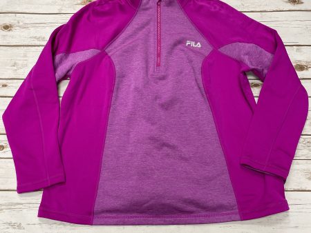 Athletic Top Long Sleeve Collar By Fila In Purple, Size: 2x on Sale