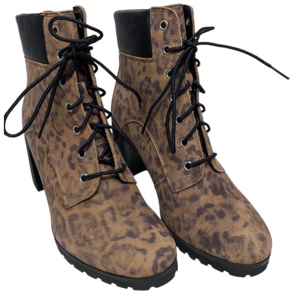 Boots Ankle Heels By Timberland In Animal Print, Size: 9 For Discount