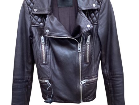 Jacket Leather By All Saints In Brown, Size: 2 on Sale