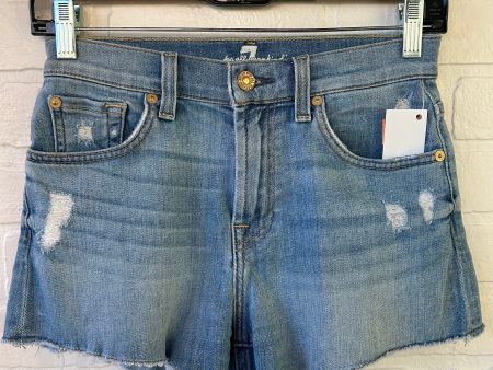 Shorts By 7 For All Mankind In Blue Denim, Size: 0 Cheap