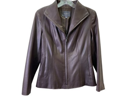 Jacket Leather By Cole-Haan In Brown, Size:Xsp Discount