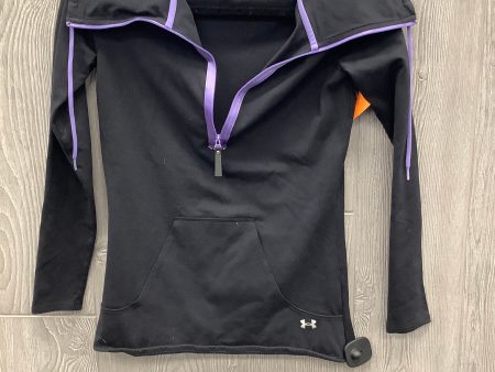 Athletic Top Long Sleeve Collar By Under Armour In Black & Purple, Size: Xs Online now