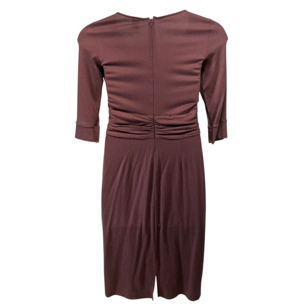 Scoop Neck Ruched Waist Pima Cotton Blend Midi Dress By Peruvian Connection In Brown, Size: M Supply