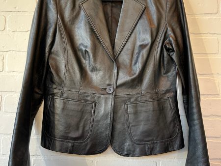 Jacket Leather By New York And Co In Black, Size: M Sale