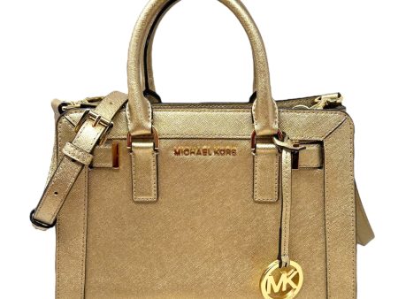 Dillon Leather Satchel Designer By Michael Kors In Pale Gold, Size: Small Hot on Sale