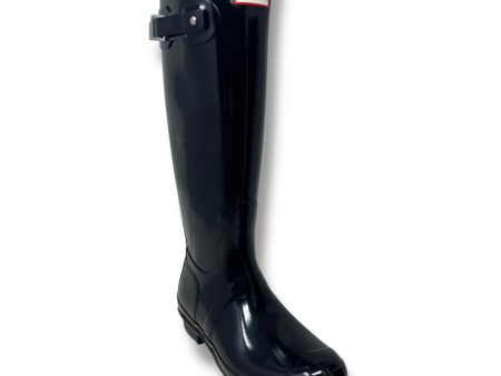 Original Tall Gloss Rain Boots By Hunter In Black, Size: 9 Online