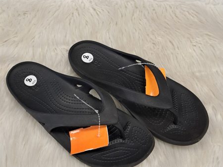 Sandals Flip Flops By Crocs In Black, Size: 8 Hot on Sale