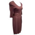 Scoop Neck Ruched Waist Pima Cotton Blend Midi Dress By Peruvian Connection In Brown, Size: M Supply