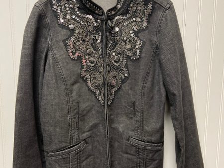 Jacket Denim By Chicos In Black Denim, Size: M Cheap