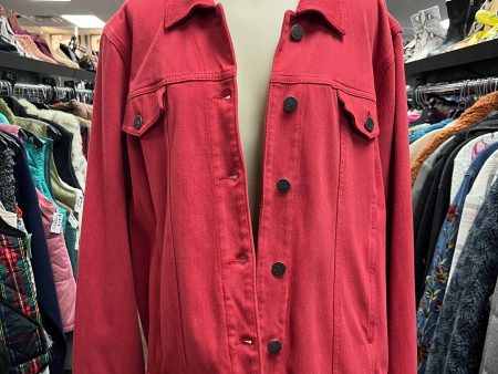 Jacket Denim By Coldwater Creek In Red, Size: 2x For Cheap