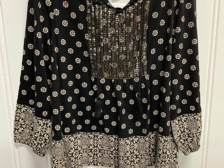 Top 3 4 Sleeve By Chicos In Black & Tan, Size: M Fashion