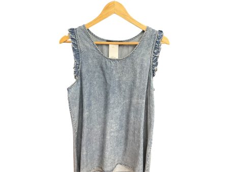 Top Sleeveless By Doe & Rae In Blue Denim, Size: M Supply