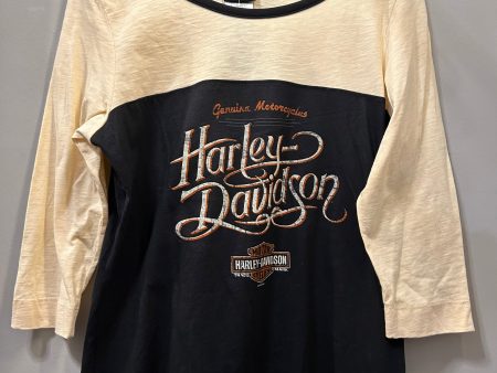 Top 3 4 Sleeve By Harley Davidson In Black & Cream, Size: L Sale